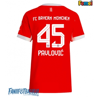 Bayern Munich Aleksandar Pavlovic #45 Tricou Fotbal Replică 2025-26 Femei Acasa